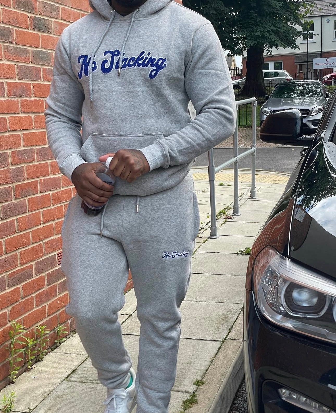 No Slacking Grey/Blue Chenille Tracksuit