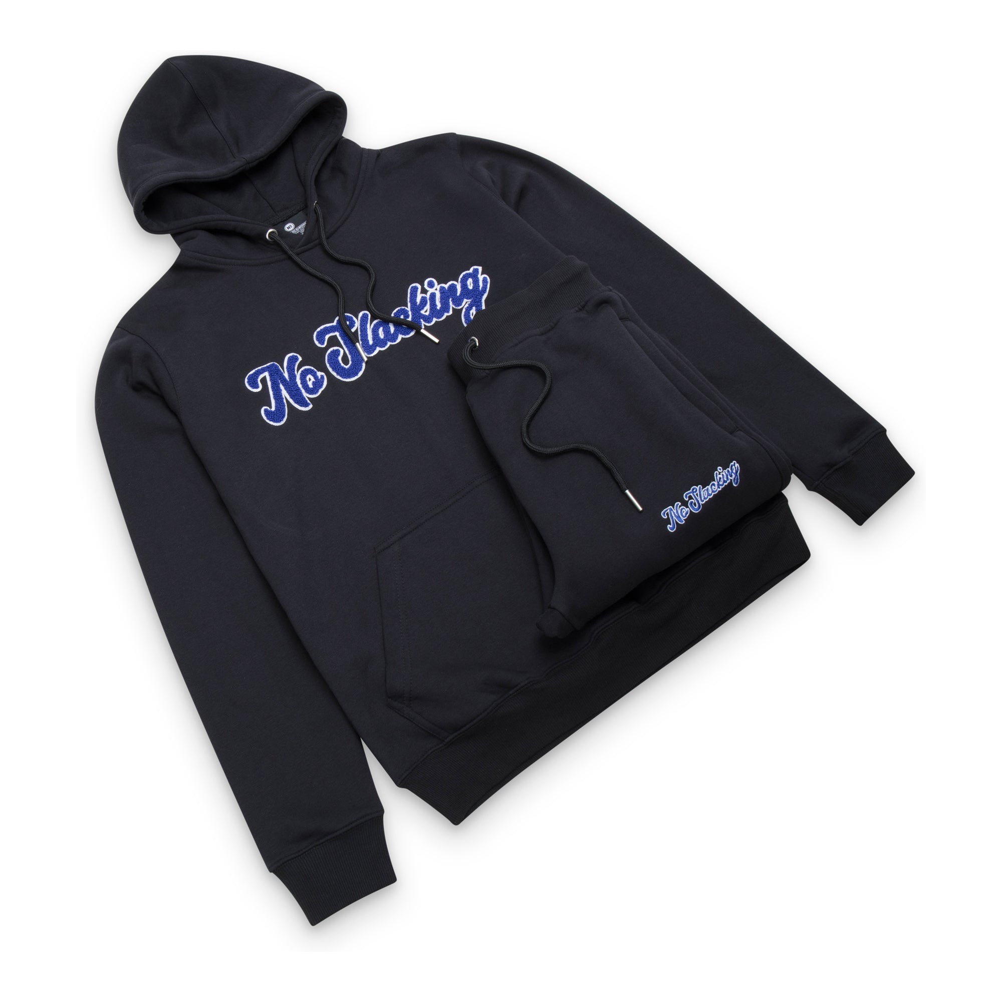 No Slacking Black/Blue Chenille Tracksuit